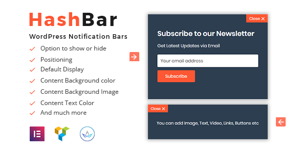HashBar Pro – WordPress Notification Bar Preview - Rating, Reviews, Demo & Download