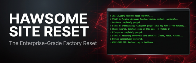 Hawsome Site Reset Preview Wordpress Plugin - Rating, Reviews, Demo & Download