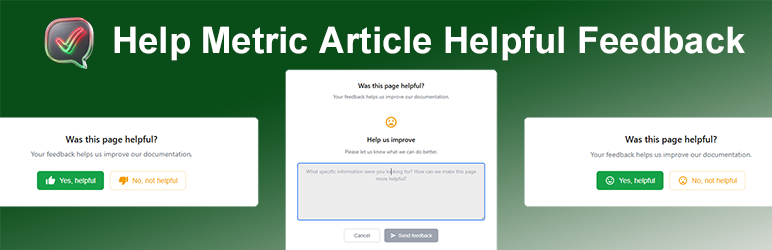 Help Metric Article Helpful Feedback Preview Wordpress Plugin - Rating, Reviews, Demo & Download
