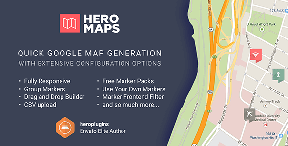 Hero Maps Premium – Customizable Google Maps Plugin Preview - Rating, Reviews, Demo & Download