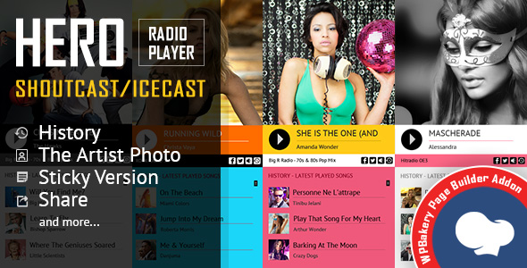 Hero – Shoutcast And Icecast Radio Player For WPBakery Page Builder Preview Wordpress Plugin - Rating, Reviews, Demo & Download