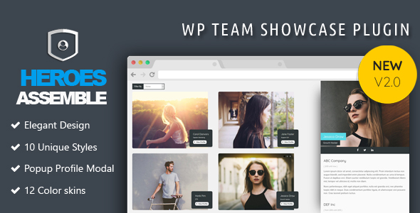 Heroes Assemble – Team Showcase WordPress Plugin Preview - Rating, Reviews, Demo & Download