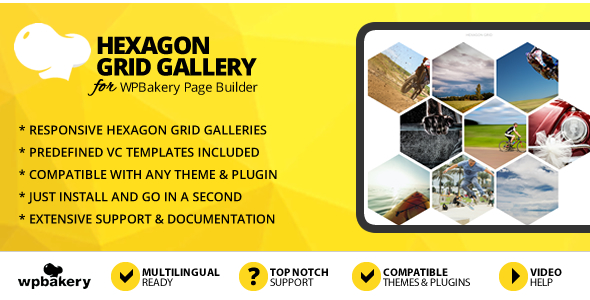 Hexagon Grid Gallery Addon For WPBakery Page Builder (formerly Visual Composer) Preview Wordpress Plugin - Rating, Reviews, Demo & Download