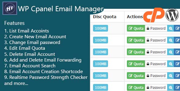 Hezecom Cpanel Email Manager – WordPress Plugin Preview - Rating, Reviews, Demo & Download