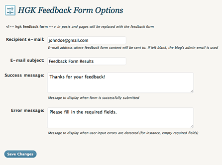 HGK Feedback Form Preview Wordpress Plugin - Rating, Reviews, Demo & Download