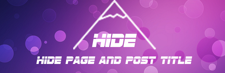 Hide Page And Post Title Preview Wordpress Plugin - Rating, Reviews, Demo & Download