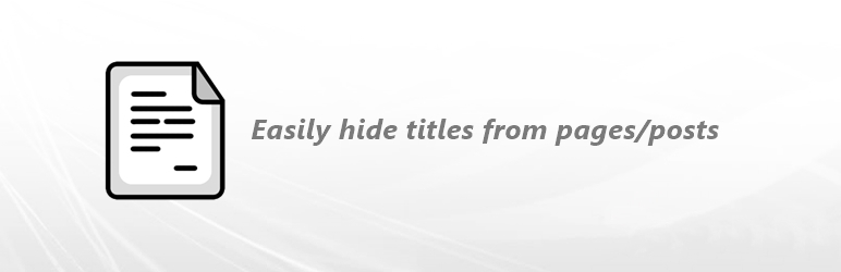 Hide Page Title Preview Wordpress Plugin - Rating, Reviews, Demo & Download