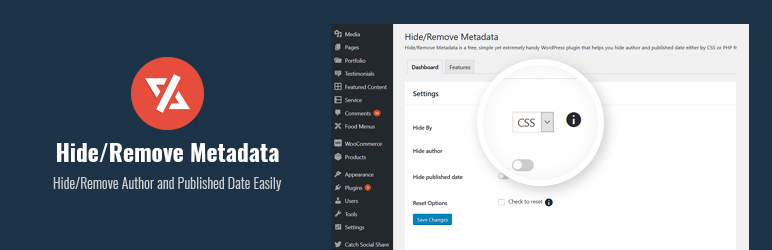 Hide/Remove Metadata Preview Wordpress Plugin - Rating, Reviews, Demo & Download