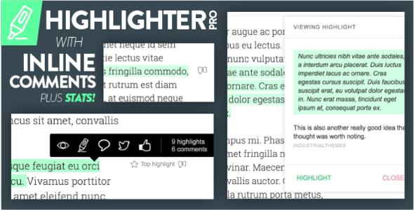 Highlighter Pro: A Medium Wordpress Plugin - Rating, Reviews, Demo & Download