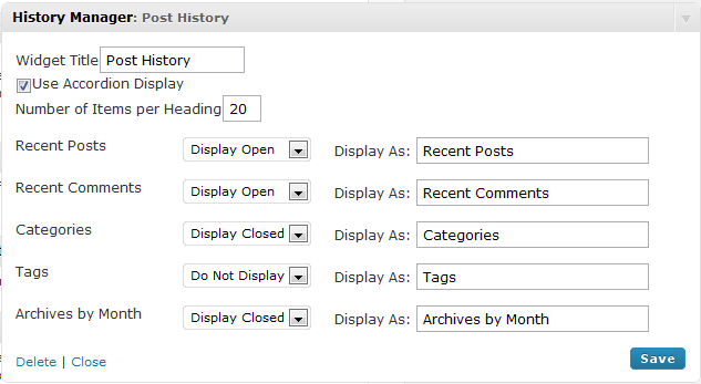 History Manager Preview Wordpress Plugin - Rating, Reviews, Demo & Download