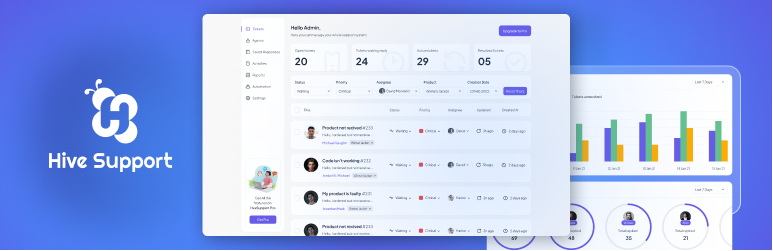 Hive Support – Helpdesk & Customer Support Ticket Plugin For WordPress Preview - Rating, Reviews, Demo & Download
