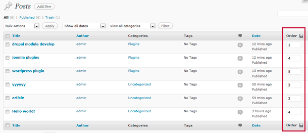 Hofire Post Order Plugin for Wordpress Preview - Rating, Reviews, Demo & Download
