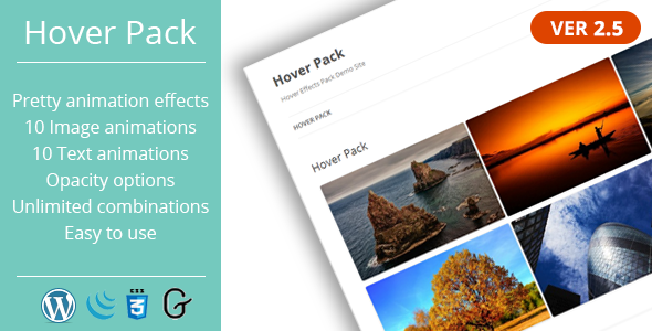 Hover Effects Pack – WordPress Plugin Preview - Rating, Reviews, Demo & Download