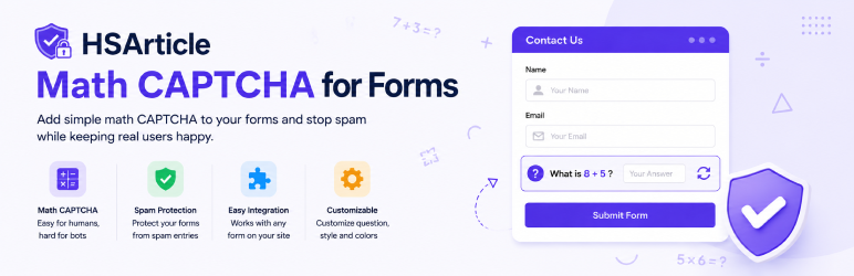 HSArticle Math CAPTCHA For Forms Preview Wordpress Plugin - Rating, Reviews, Demo & Download