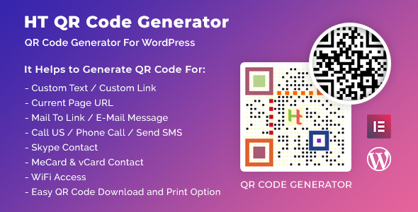 HT QR Code Generator Plugin for Wordpress Preview - Rating, Reviews, Demo & Download