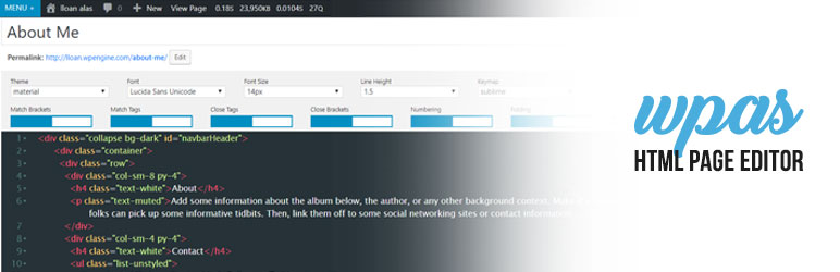 HTML Page Editor Preview Wordpress Plugin - Rating, Reviews, Demo & Download