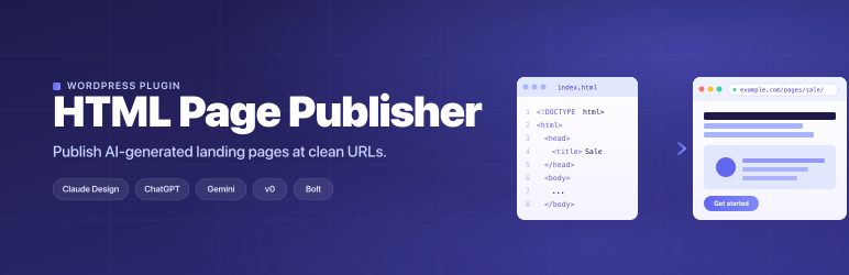 HTML Page Publisher Preview Wordpress Plugin - Rating, Reviews, Demo & Download