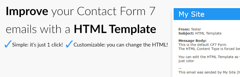HTML Template For CF7 Preview Wordpress Plugin - Rating, Reviews, Demo & Download