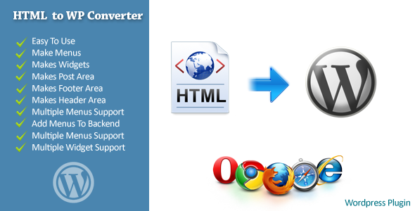 HTML To WordPress Converter Preview - Rating, Reviews, Demo & Download