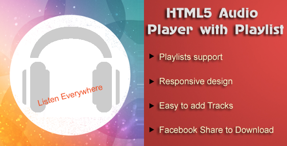 HTML5 Audio Player With Playlist Plugin for Wordpress Preview - Rating, Reviews, Demo & Download