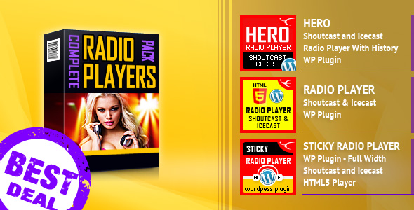 HTML5 Radio Players WordPress Plugins Bundle Preview - Rating, Reviews, Demo & Download