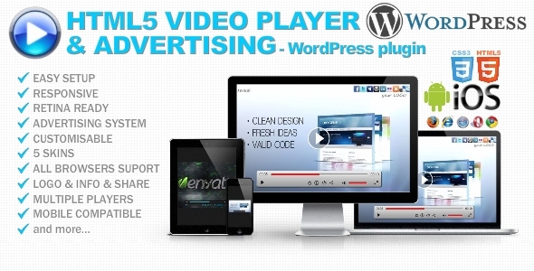 HTML5 Video Player & Advertising – WP Plugin Preview - Rating, Reviews, Demo & Download
