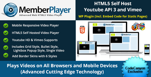 HTML5 Video Player – With Grid Style And Lightbox Popups Preview Wordpress Plugin - Rating, Reviews, Demo & Download