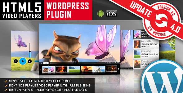 HTML5 Video Player WordPress Plugin Preview - Rating, Reviews, Demo & Download