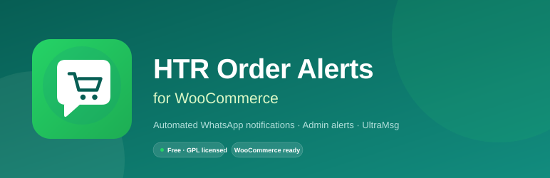 HTR Order Alerts For WooCommerce Preview Wordpress Plugin - Rating, Reviews, Demo & Download