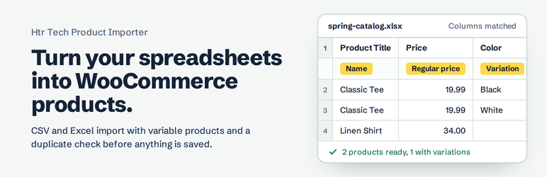 Htr Tech Product Importer For WooCommerce Preview Wordpress Plugin - Rating, Reviews, Demo & Download