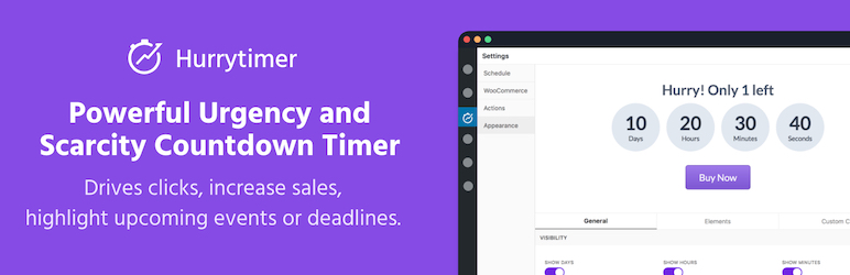 HurryTimer – An Scarcity And Urgency Countdown Timer Plugin for Wordpress & WooCommerce Preview - Rating, Reviews, Demo & Download