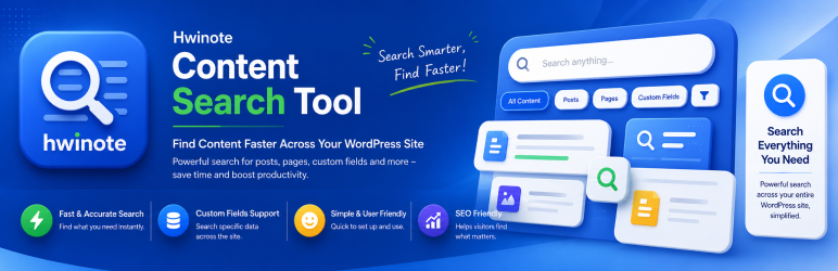 HwiNote Content Search Tool Preview Wordpress Plugin - Rating, Reviews, Demo & Download