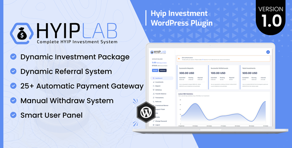HYIPLab – HYIP Investment WordPress Plugin Preview - Rating, Reviews, Demo & Download