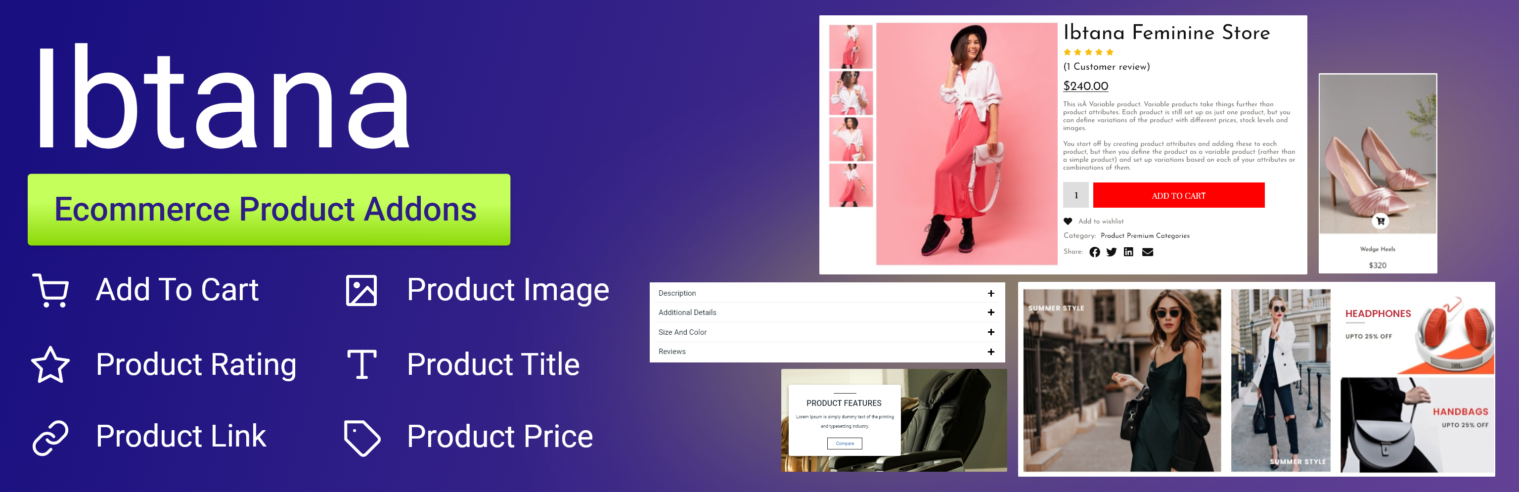 Ibtana – Ecommerce Product Addons Preview Wordpress Plugin - Rating, Reviews, Demo & Download