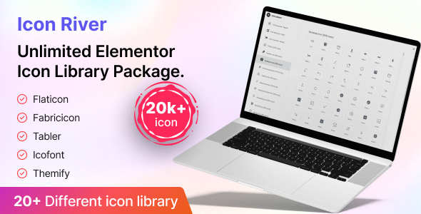 IconRiver – Unlimited Elementor Icon Library Package Preview Wordpress Plugin - Rating, Reviews, Demo & Download