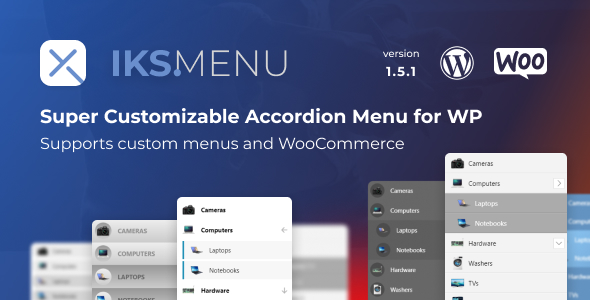 Iks Menu – Super Customizable Accordion Menu Plugin for Wordpress Preview - Rating, Reviews, Demo & Download