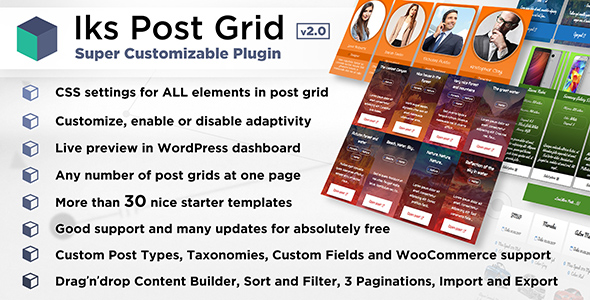 Iks Post Grid – Super Customizable Post Grid, Portfolio, Showcase, Gallery Or Woo Plugin for Wordpress Preview - Rating, Reviews, Demo & Download