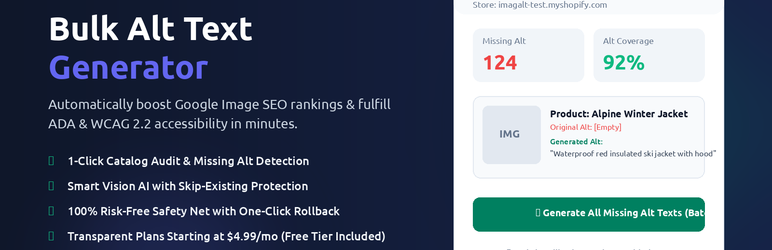 Imagalt Image Description Assistant Preview Wordpress Plugin - Rating, Reviews, Demo & Download