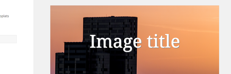 Image Caption On Featured Preview Wordpress Plugin - Rating, Reviews, Demo & Download