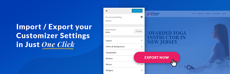 Import / Export Customizer Settings Preview Wordpress Plugin - Rating, Reviews, Demo & Download