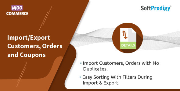 Import/Export Customers, Orders And Coupons In WooCommerce Preview Wordpress Plugin - Rating, Reviews, Demo & Download