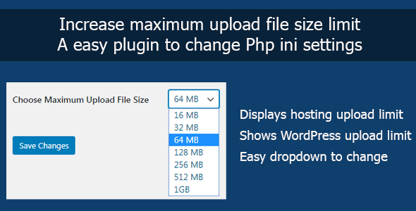 Increase Maximum Upload File Size In WordPress Preview - Rating, Reviews, Demo & Download