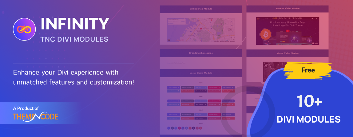 Infinity TNC Divi Modules Preview Wordpress Plugin - Rating, Reviews, Demo & Download