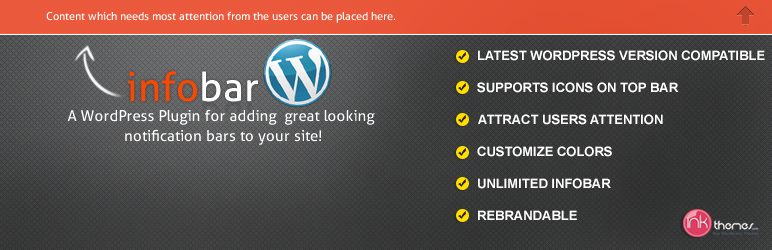 InfoBar Top Notification Preview Wordpress Plugin - Rating, Reviews, Demo & Download