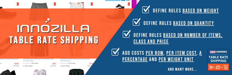 Innozilla Table Rate Shipping For WooCommerce Preview Wordpress Plugin - Rating, Reviews, Demo & Download