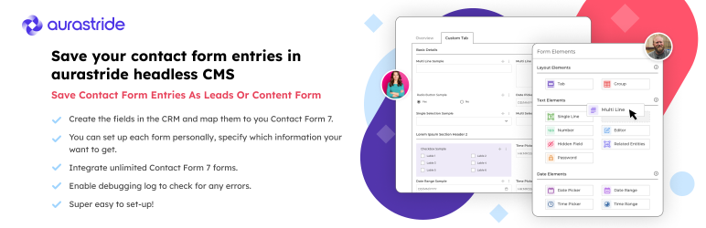 Integration Of Contact Form 7 To Aurastride CRM Preview Wordpress Plugin - Rating, Reviews, Demo & Download