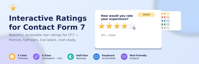 Interactive Ratings For Contact Form 7 Preview Wordpress Plugin - Rating, Reviews, Demo & Download