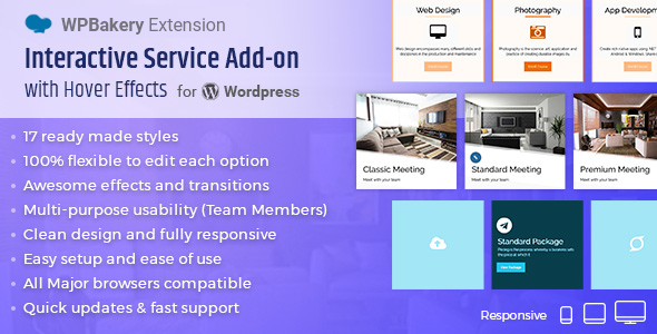 Interactive Service Add-On With Hover Effects For WPBakery Preview Wordpress Plugin - Rating, Reviews, Demo & Download