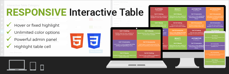 Interactive Table Preview Wordpress Plugin - Rating, Reviews, Demo & Download