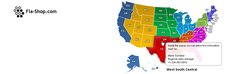 Interactive US Map – Create Clickable & Customizable U.S Wordpress Plugin - Rating, Reviews, Demo & Download